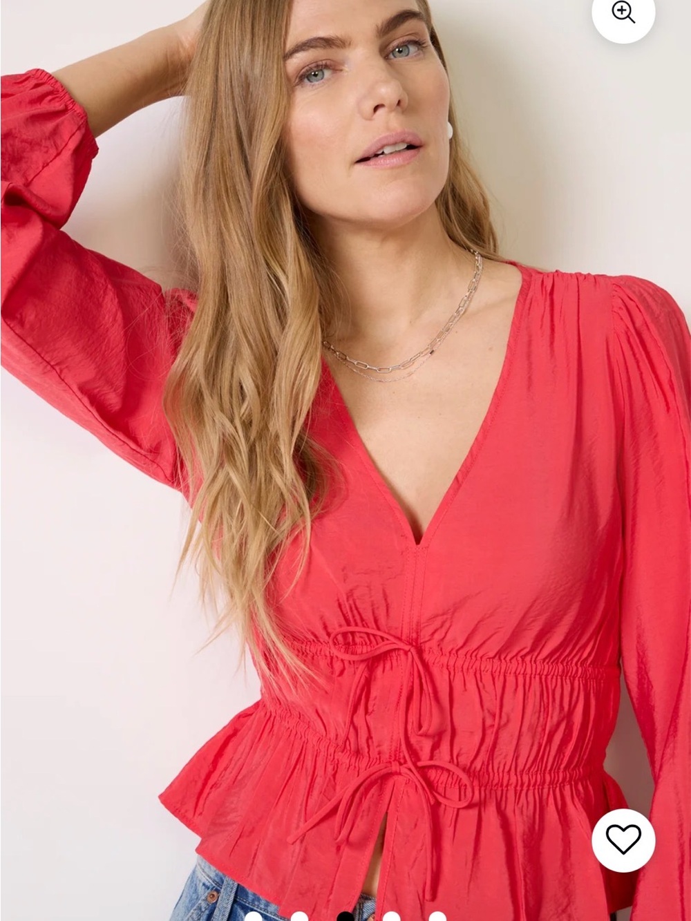 Evereve Ariana Tie Front Blouse Size M - Picture 4 of 7